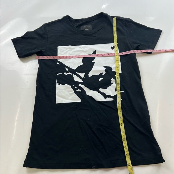Rag & Bone x Liberty T-Shirt Design Black Womens Medium Short Sleeve XXS L63-26 - Picture 4 of 6